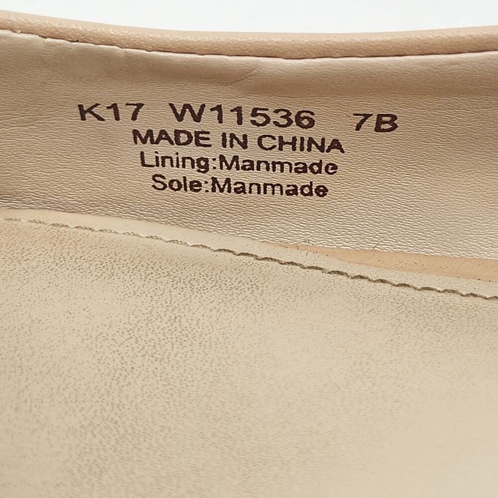 Cole Haan Tali Bow Skimmer Nude Leather Ballet Flats Size 7B Pointed Toe Shoes - Picture 6 of 9